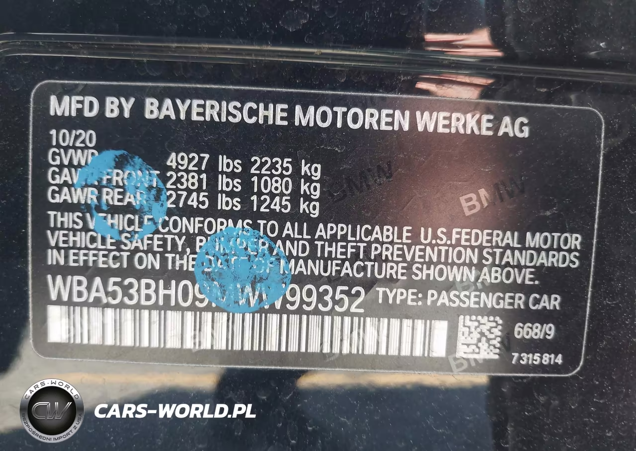 2021 BMW 530I VIN:WBA53BH09MWW99352 - 9