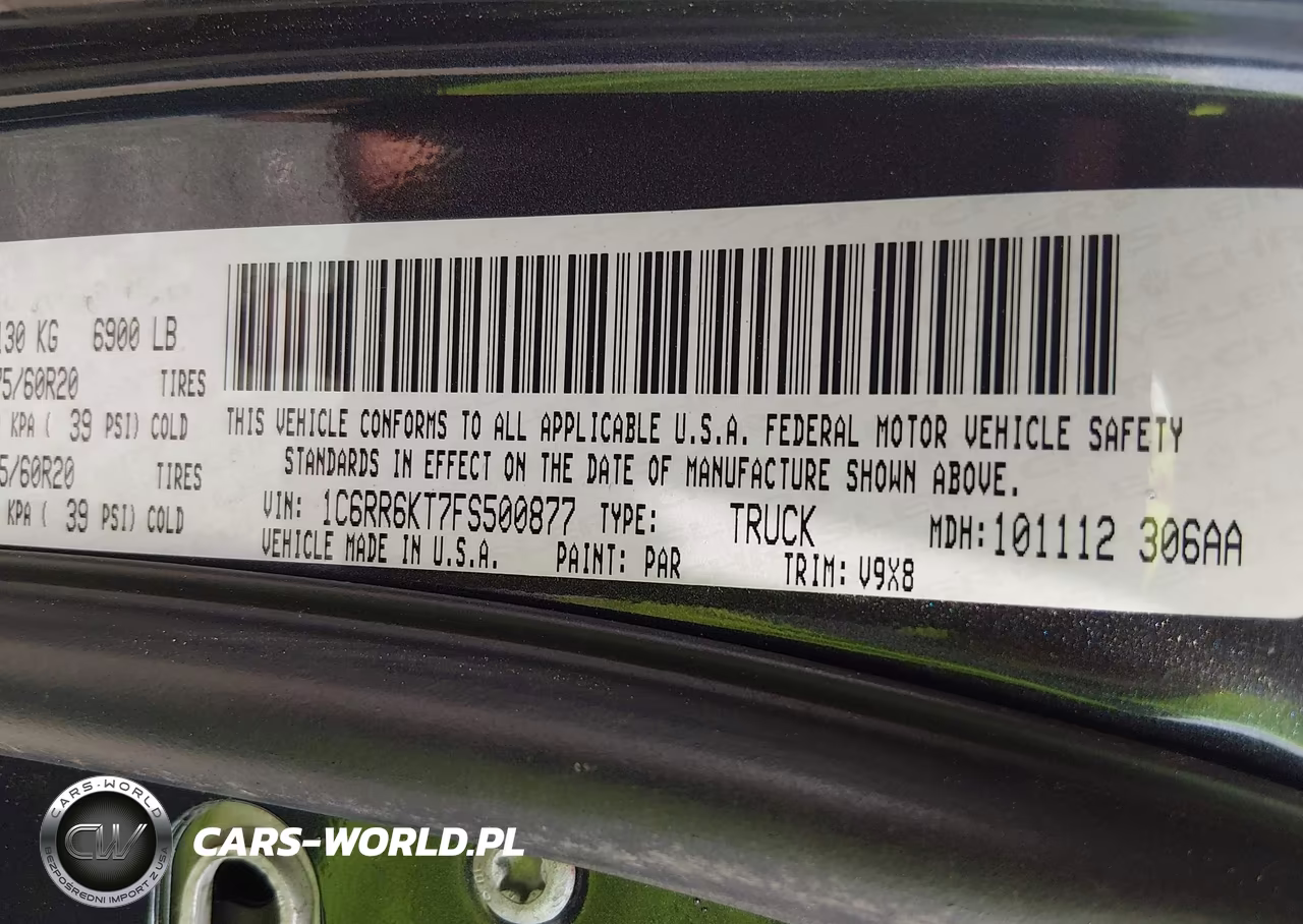 RAM 1500 ST VIN:1C6RR6KT7FS500877 - 9
