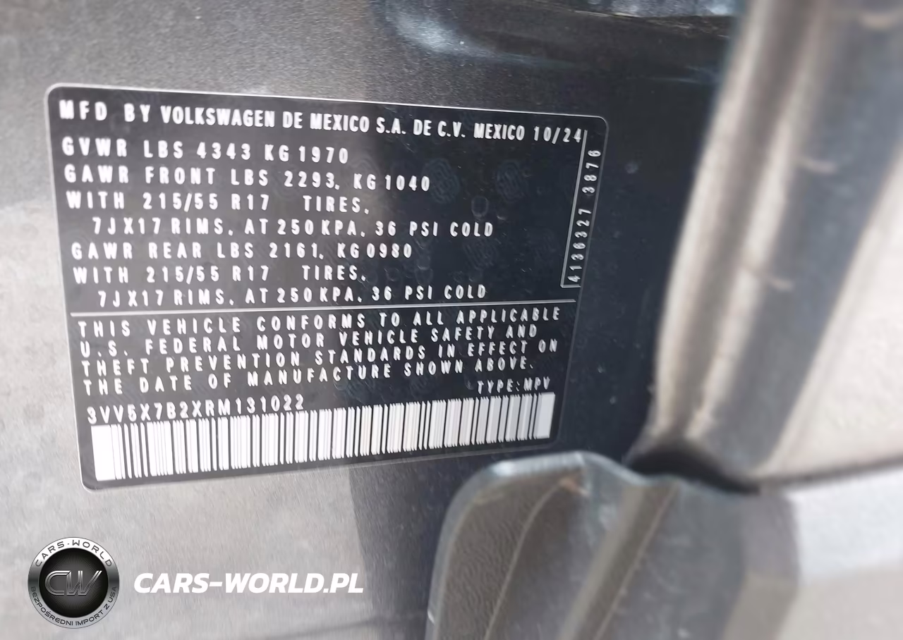 2024 Volkswagen Taos 1.5T S VIN:3VV5X7B2XRM131022 - 9