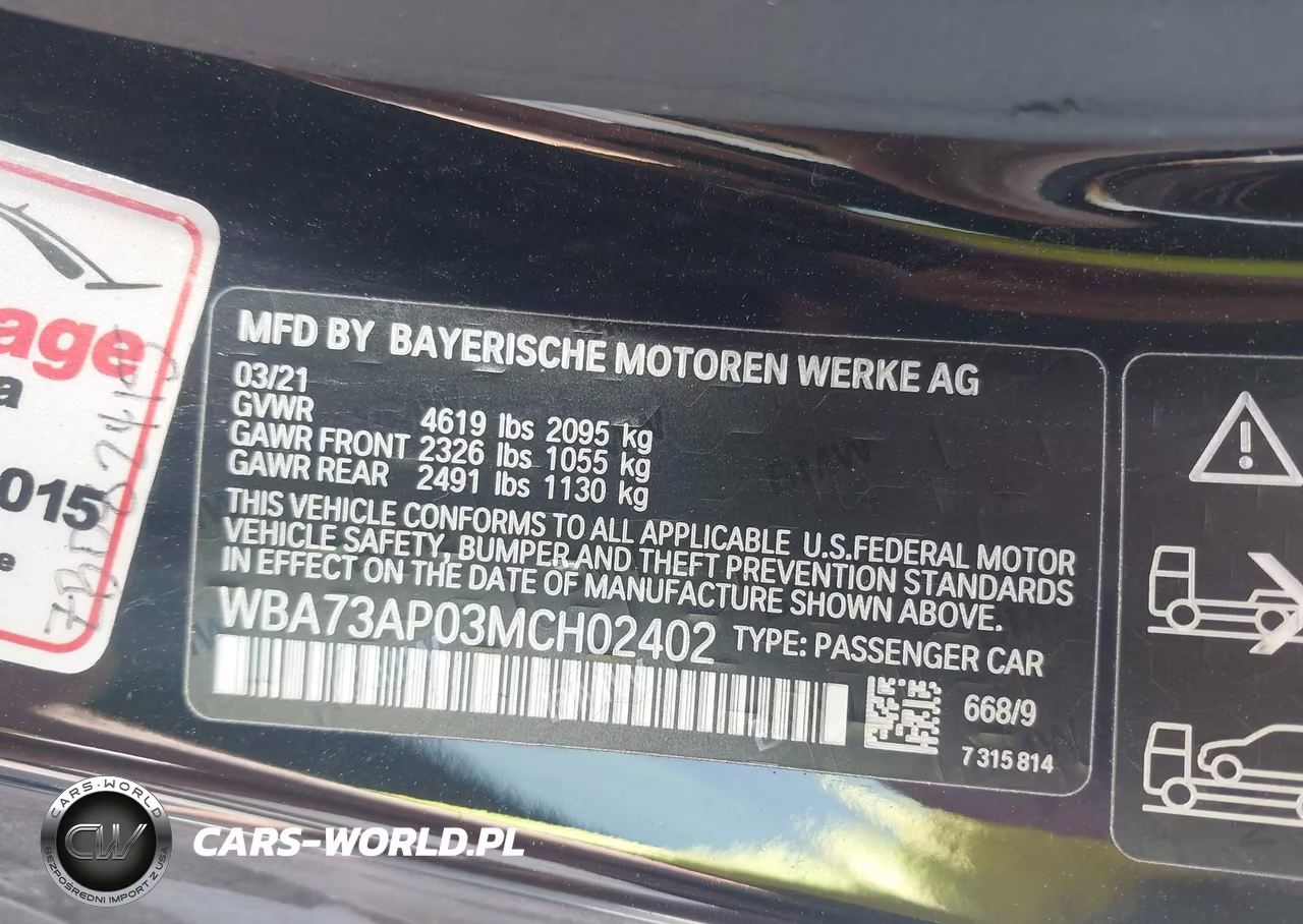 2021 BMW 430I xDrive VIN:WBA73AP03MCH02402 - 9