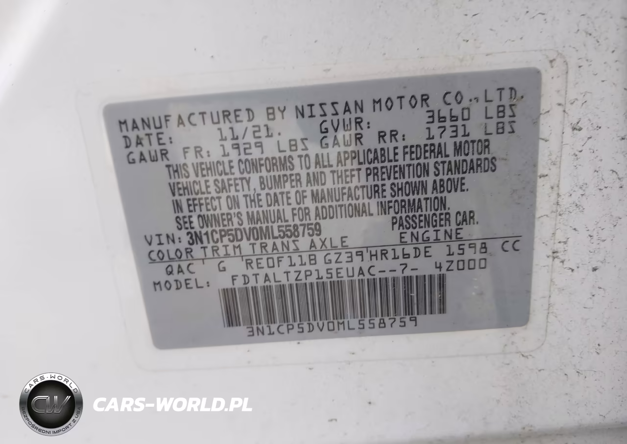 2021 Nissan Kicks Sr Xtronic Cvt VIN:3N1CP5DV0ML558759 - 9