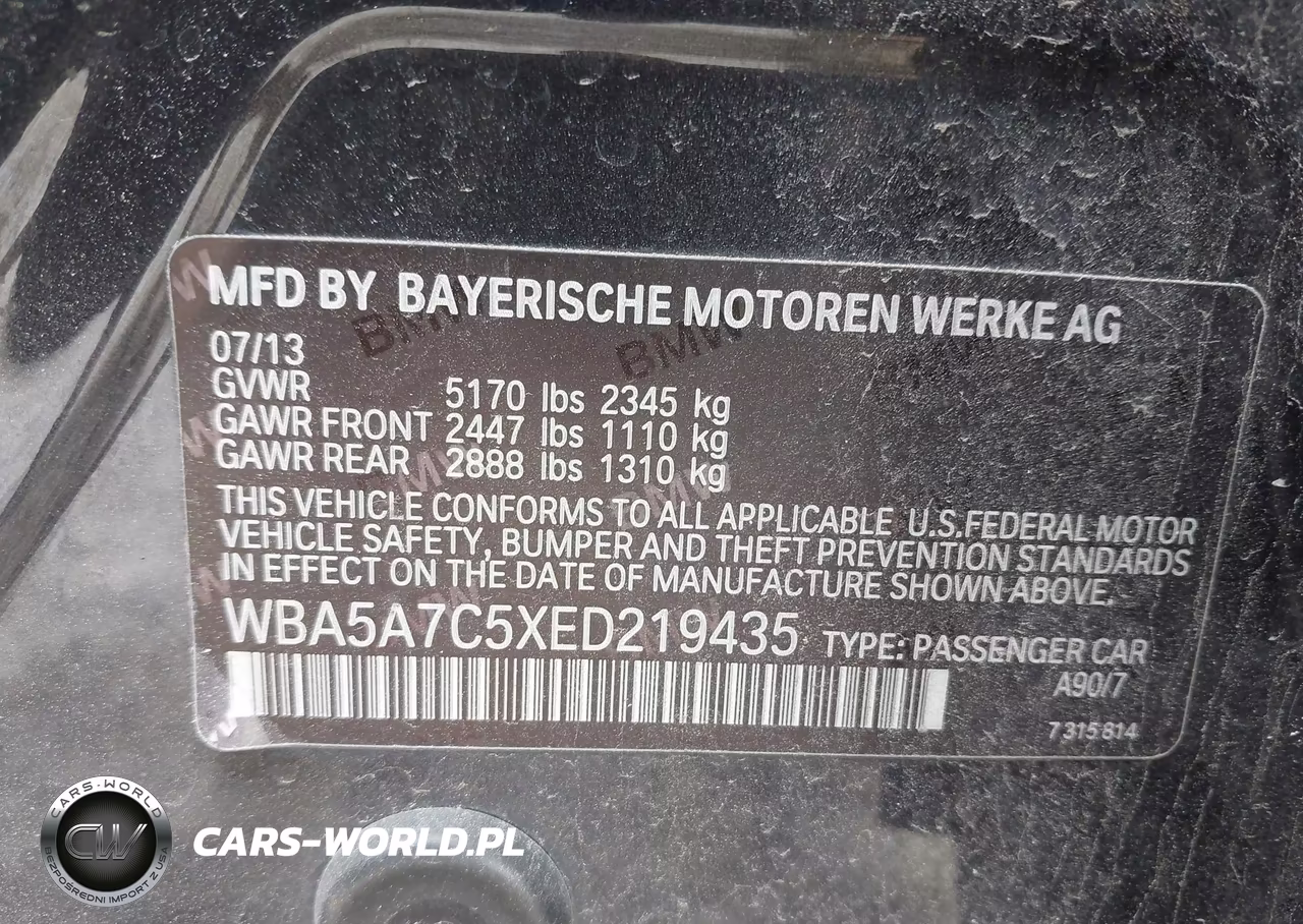 2014 BMW 528 Xi VIN:WBA5A7C5XED219435 - 9