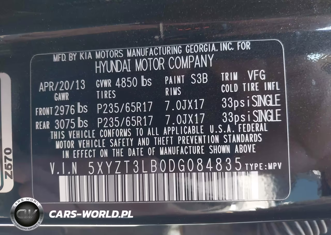 2013 Hyundai Santa Fe Sport VIN:5XYZT3LB0DG084835 - 9