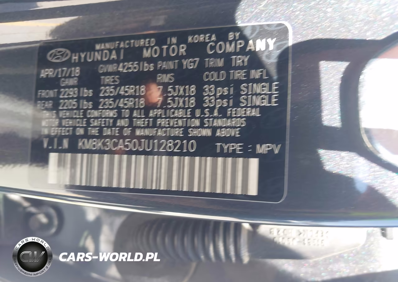 2018 Hyundai Kona Limited VIN:KM8K3CA50JU128210 - 9
