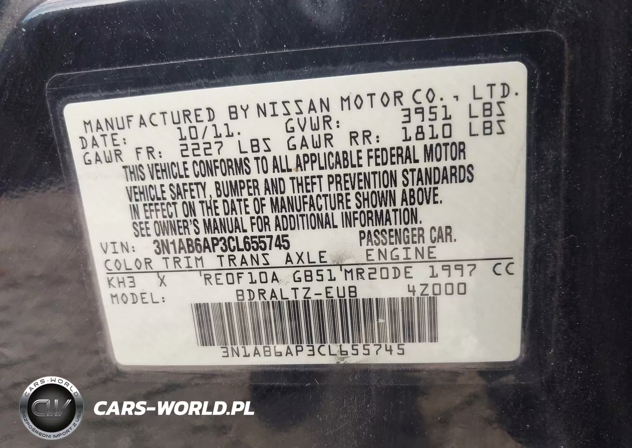 2012 Nissan Sentra 2.0 S VIN:3N1AB6AP3CL655745 - 9