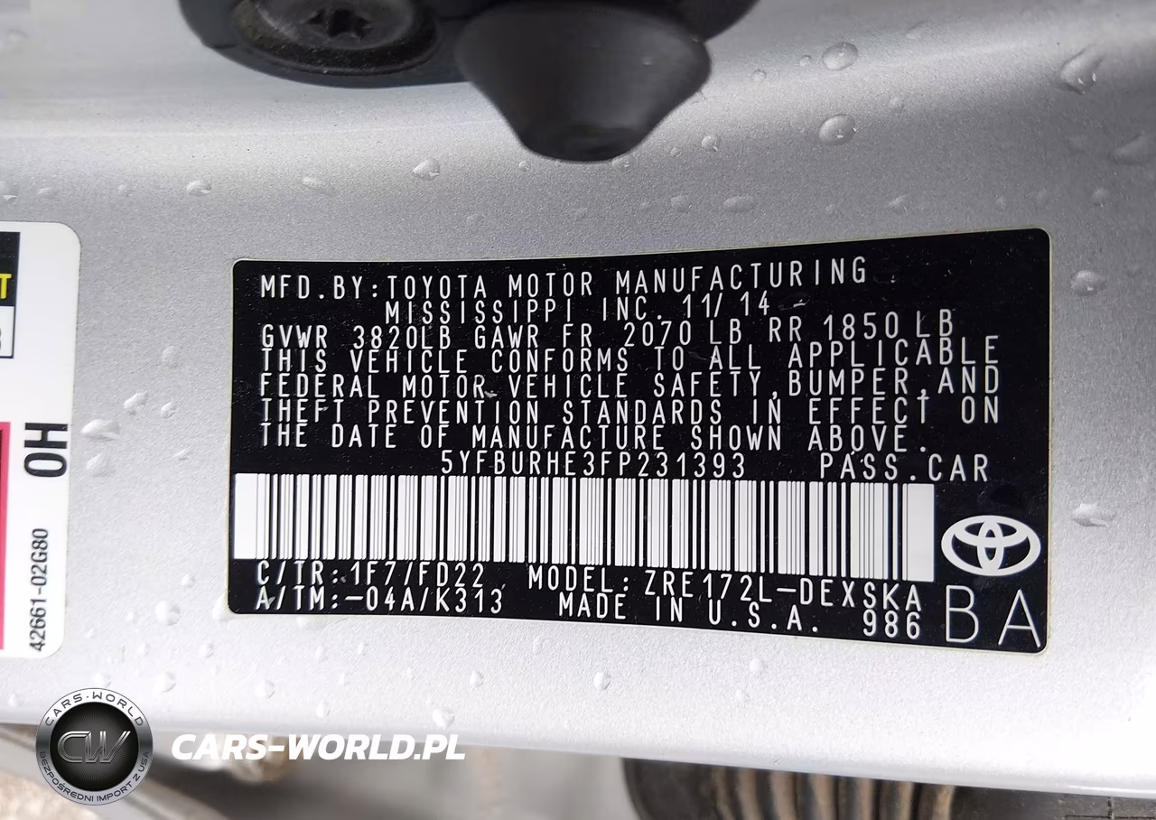 2015 Toyota Corolla S Plus VIN:5YFBURHE3FP231393 - 9
