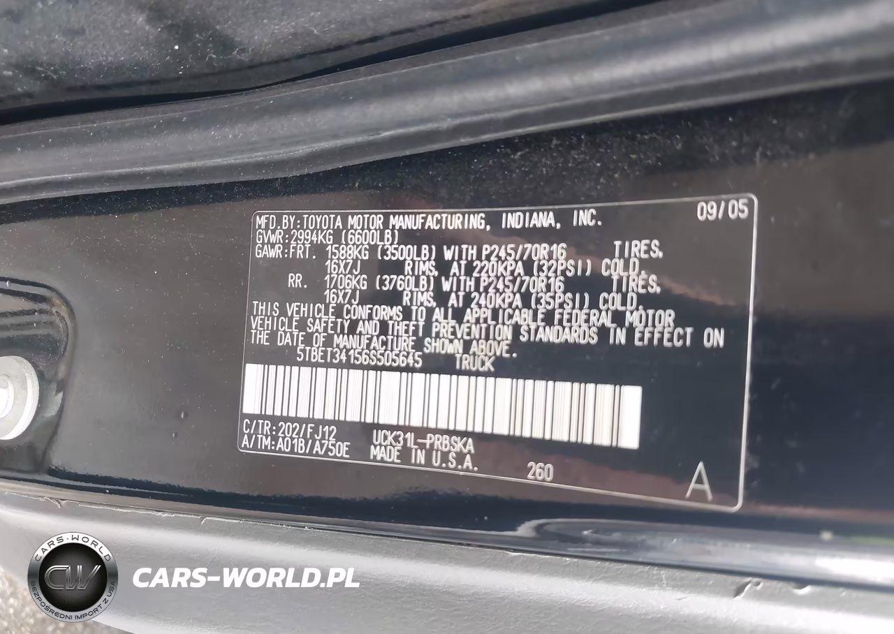 2006 Toyota Tundra Sr5 V8 VIN:5TBET34156S505645 - 9