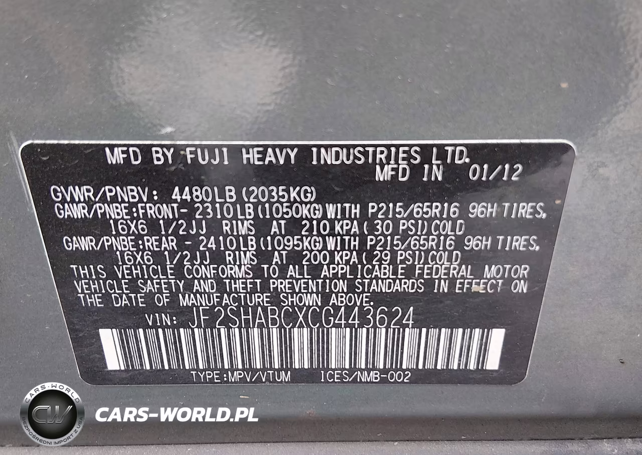 2012 Subaru Forester 2.5X VIN:JF2SHABCXCG443624 - 9