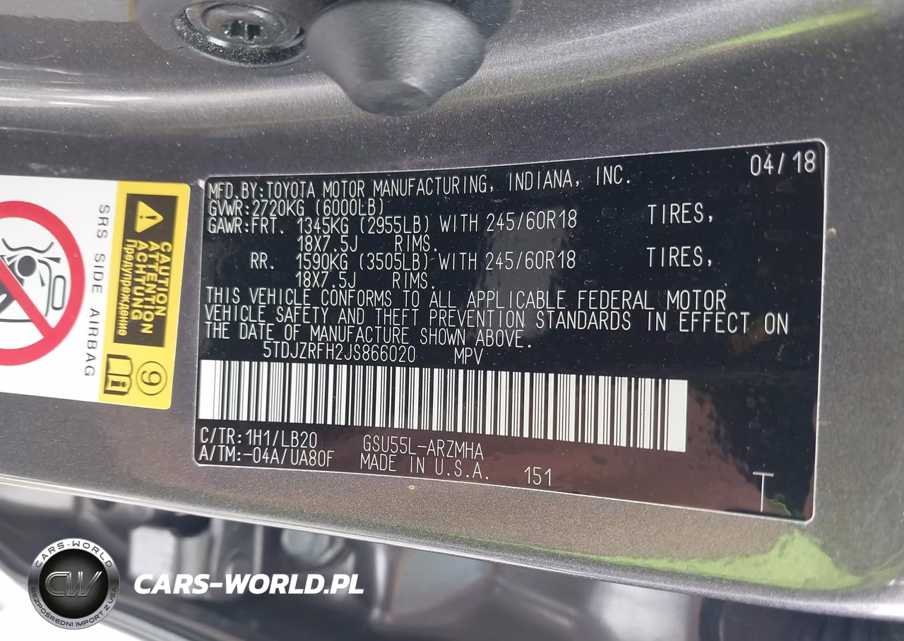 2018 Toyota Highlander Xle VIN:5TDJZRFH2JS866020 - 9