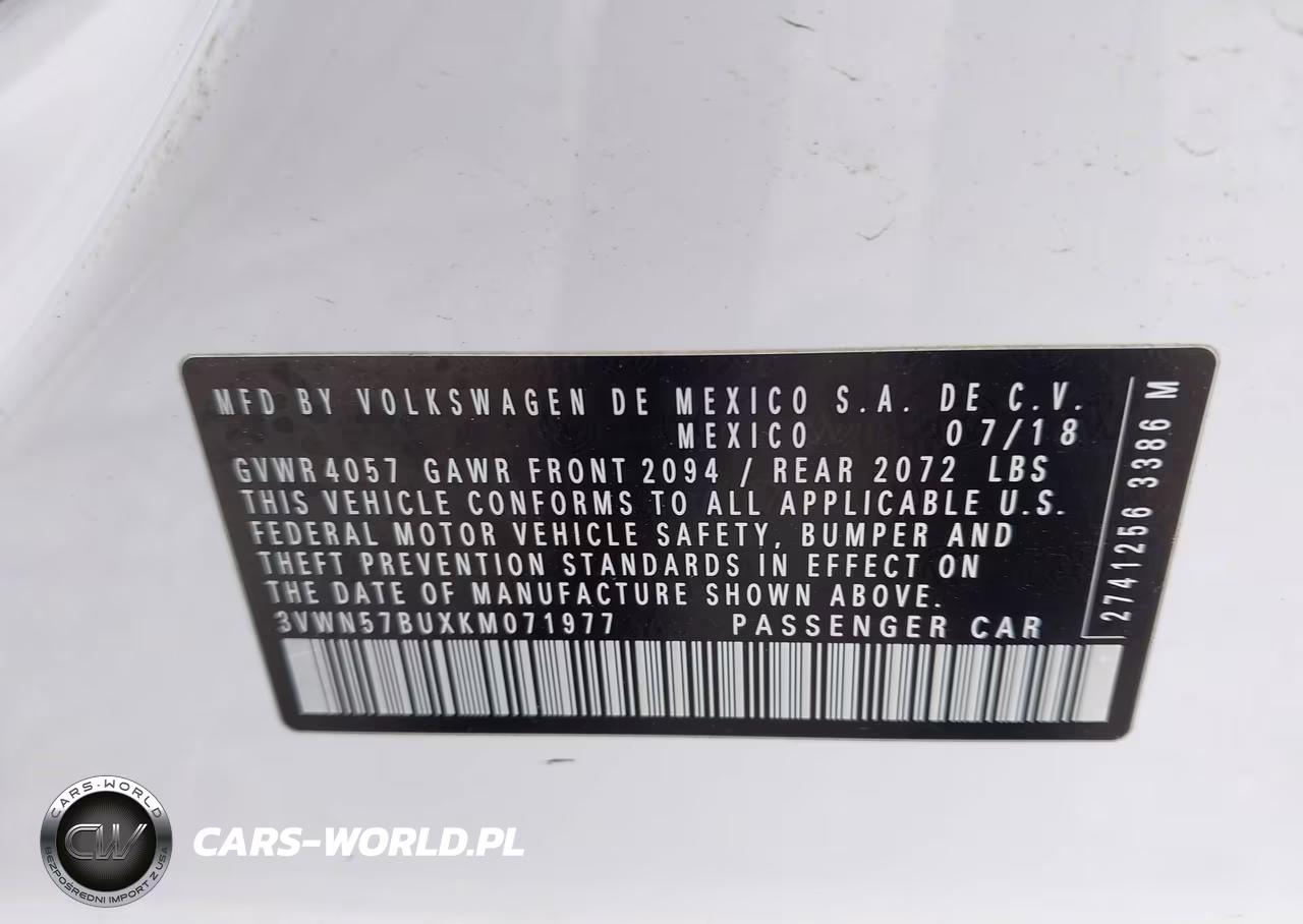 2019 Volkswagen Jetta 1.4T S VIN:3VWN57BUXKM071977 - 9