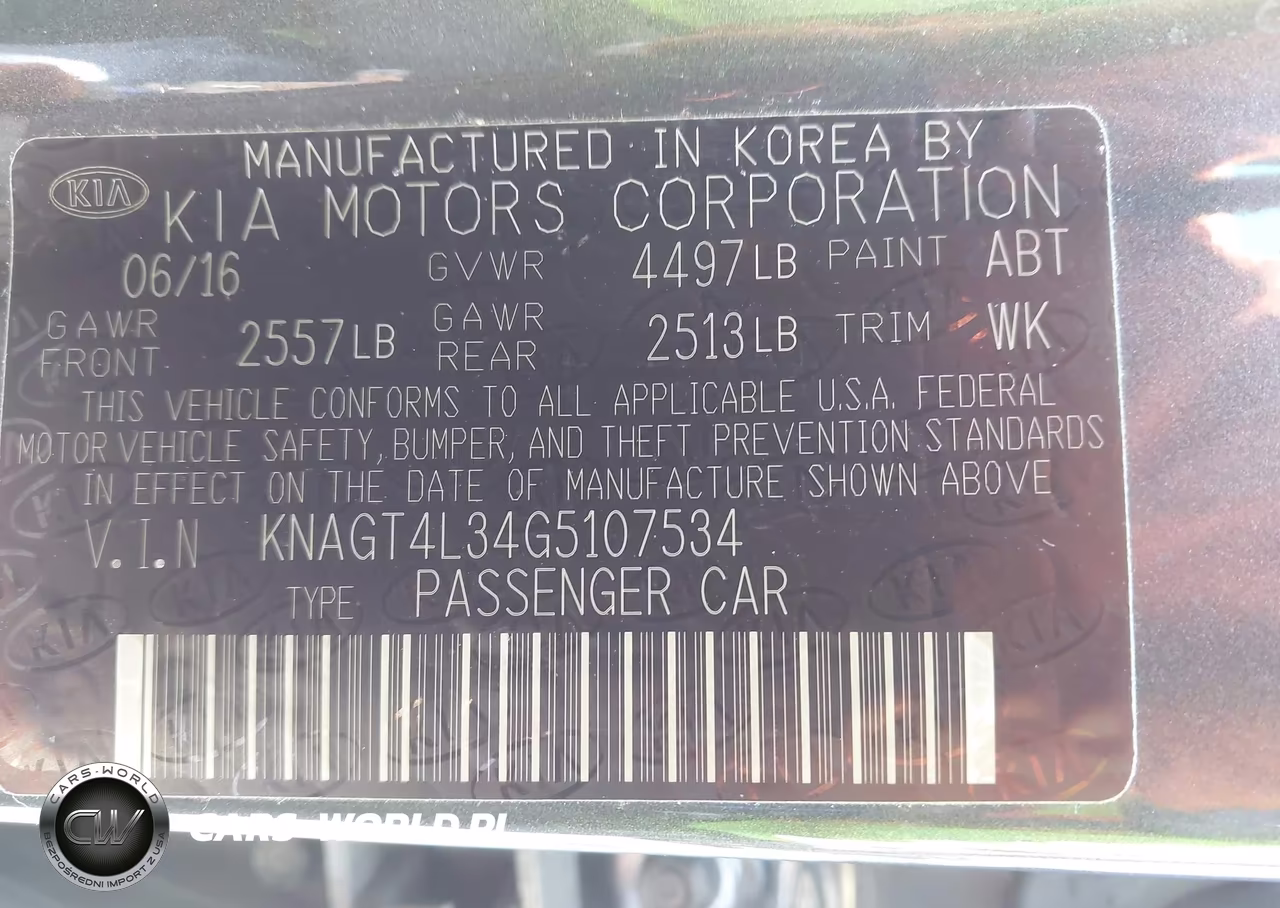 2016 Kia Optima Lx VIN:KNAGT4L34G5107534 - 9