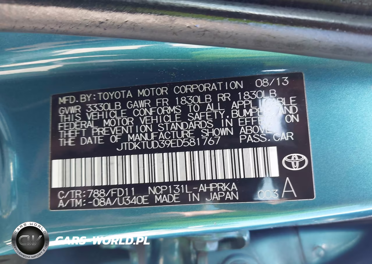 2014 Toyota Yaris Se (Tmc-Cbu Plant) VIN:JTDKTUD39ED581767 - 9