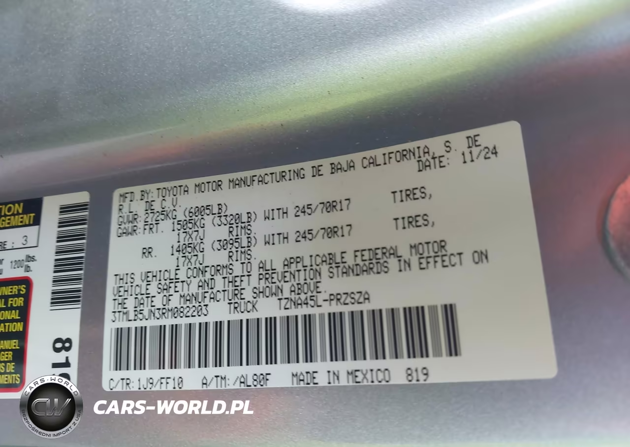 2024 Toyota Tacoma Sr5 VIN:3TMLB5JN3RM082203 - 9