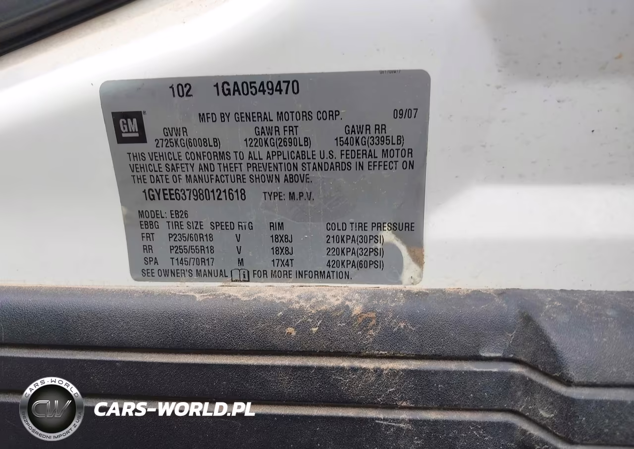2008 Cadillac Srx V6 VIN:1GYEE637980121618 - 9