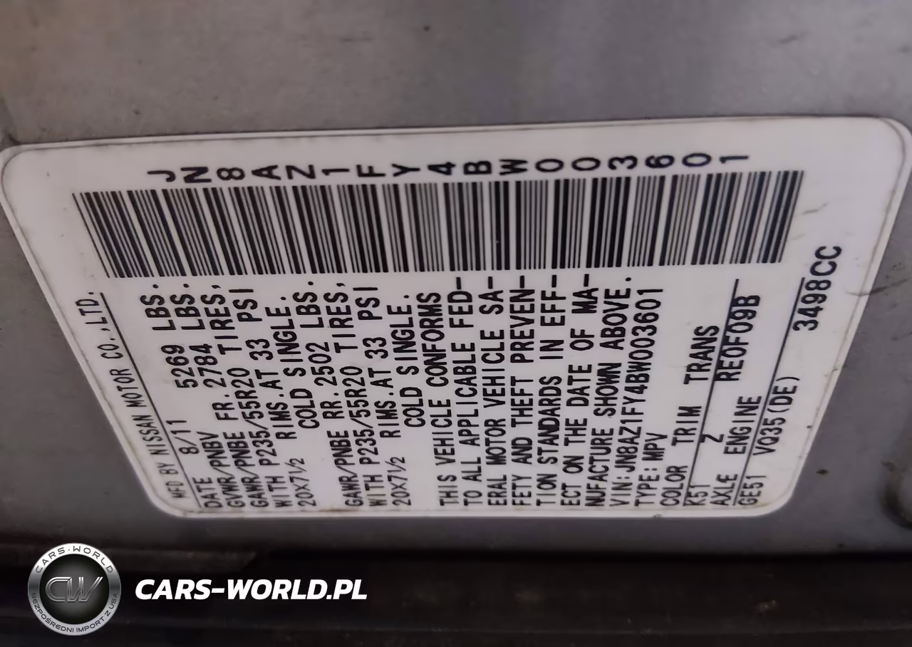 2011 Nissan Murano Crosscabriolet VIN:JN8AZ1FY4BW003601 - 9