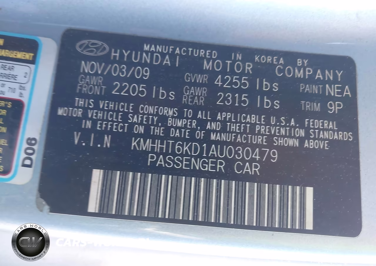 2010 Hyundai Genesis 2.0T VIN:KMHHT6KD1AU030479 - 9