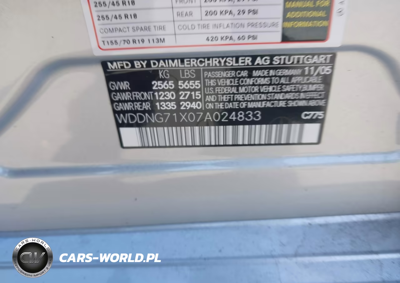 2007 Mercedes-Benz S 550 VIN:WDDNG71X07A024833 - 9