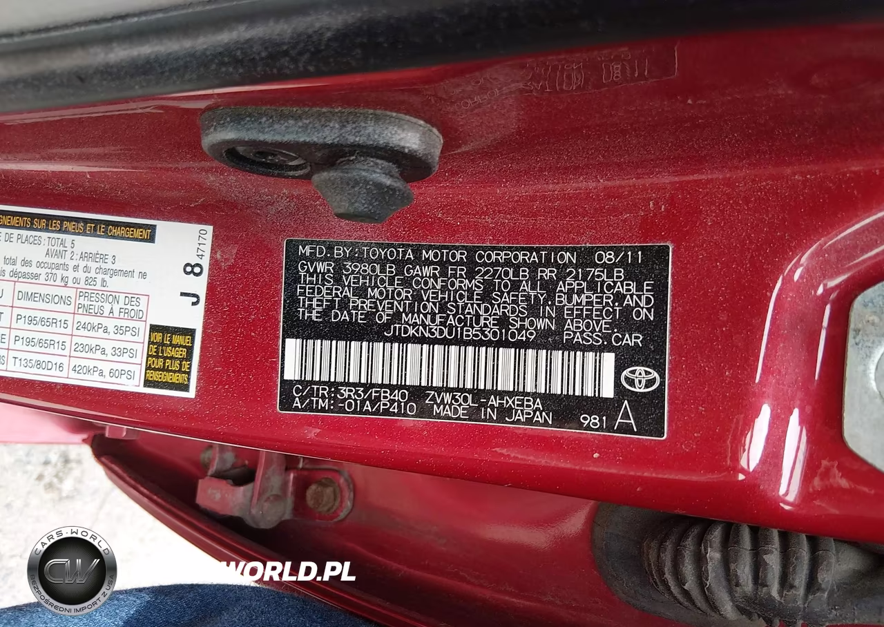 2011 Toyota Prius VIN:JTDKN3DU1B5301049 - 9