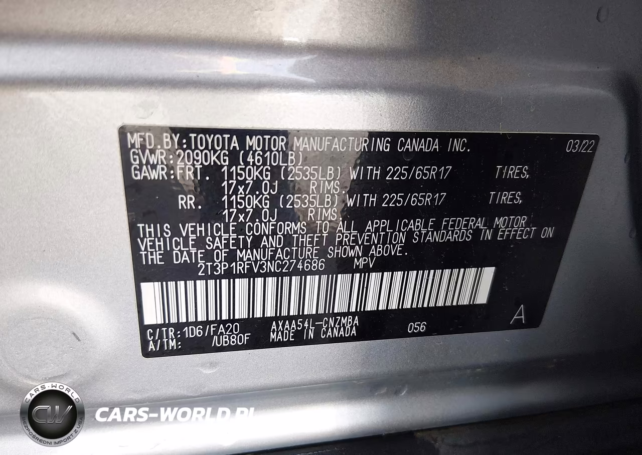 2022 Toyota Rav4 Xle VIN:2T3P1RFV3NC274686 - 9