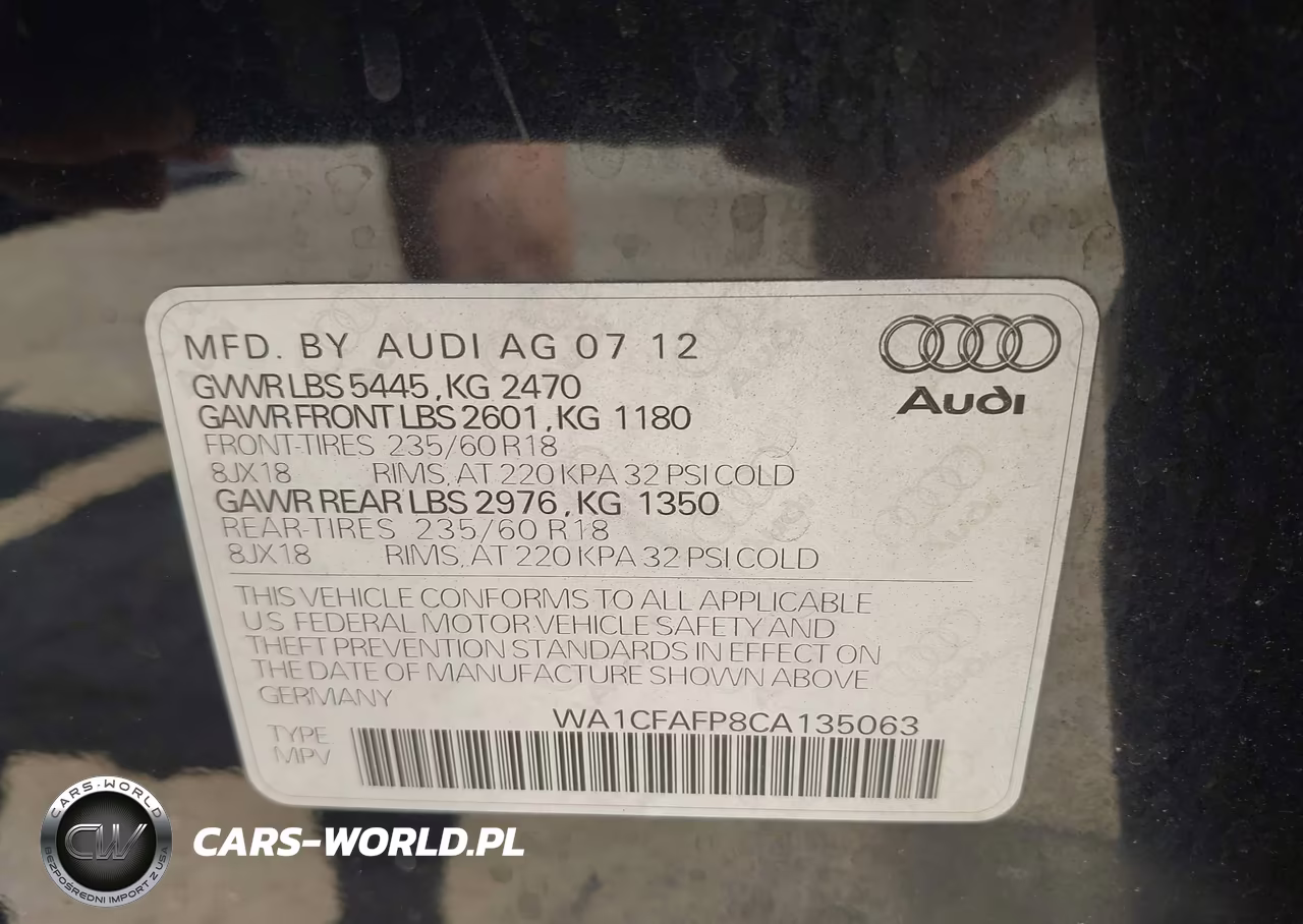 2012 Audi Q5 2.0T Premium VIN:WA1CFAFP8CA135063 - 9