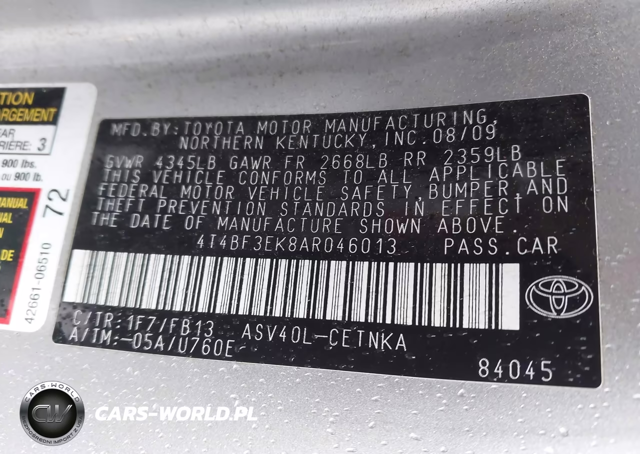 2010 Toyota Camry VIN:4T4BF3EK8AR046013 - 9