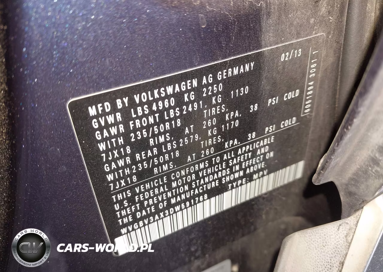 2013 Volkswagen Tiguan Se VIN:WVGBV3AX3DW591768 - 9