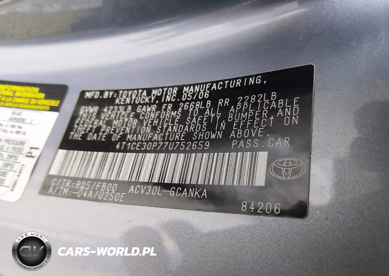 2007 Toyota Camry Solara Se VIN:4T1CE30P77U752659 - 9