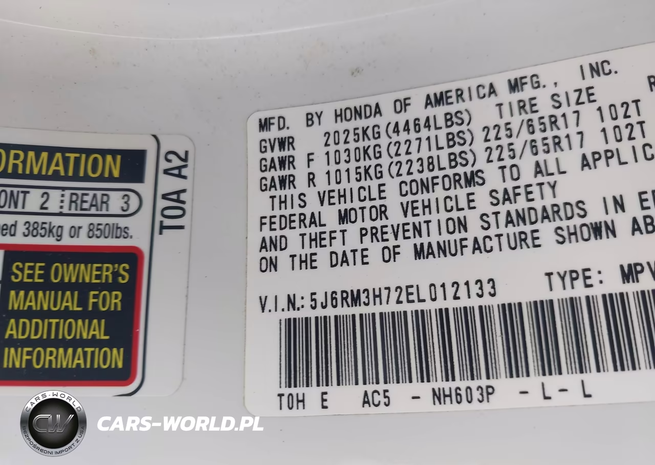 2014 Honda Cr-V Ex-L VIN:5J6RM3H72EL012133 - 9