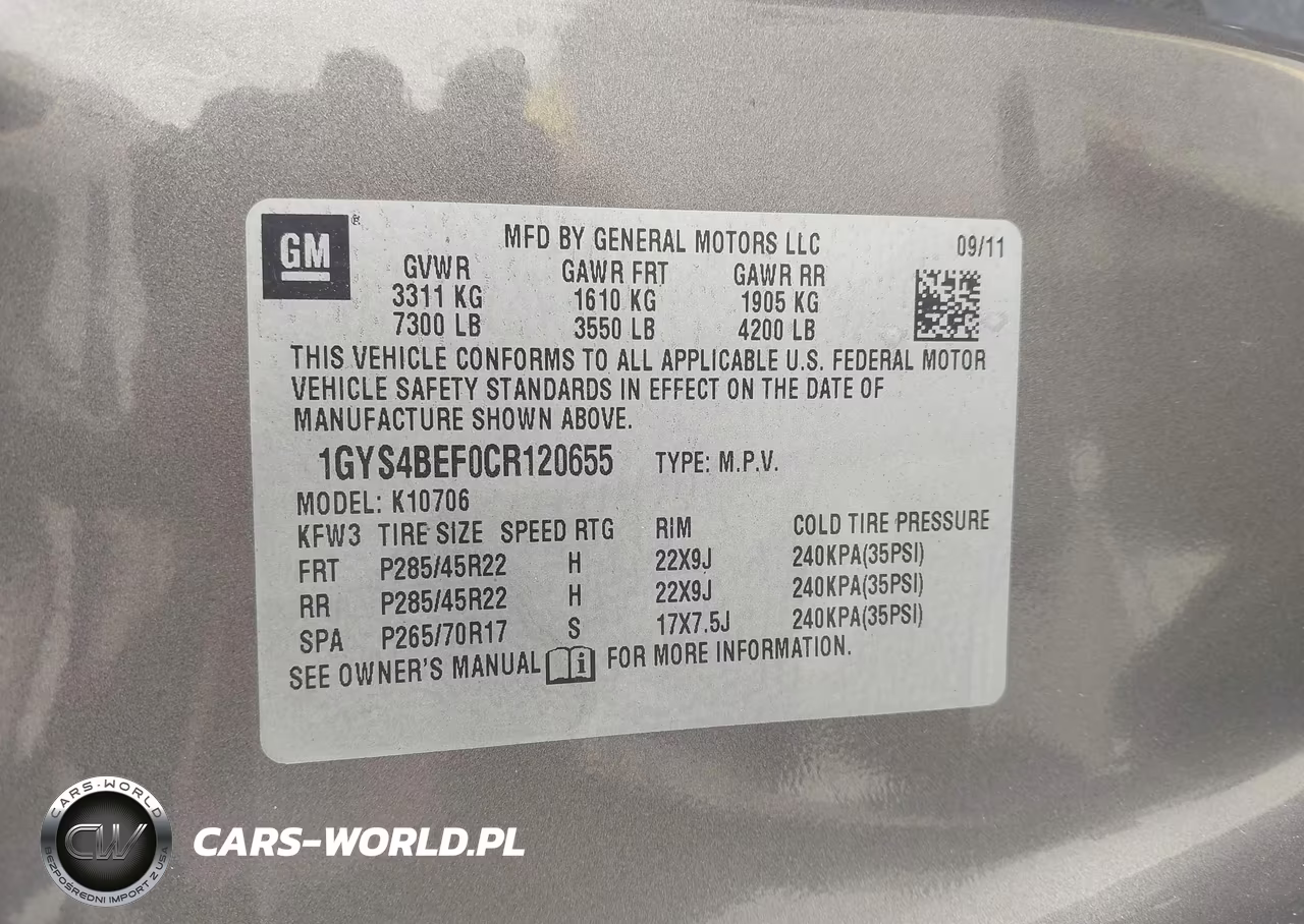 2012 Cadillac Escalade Luxury VIN:1GYS4BEF0CR120655 - 9