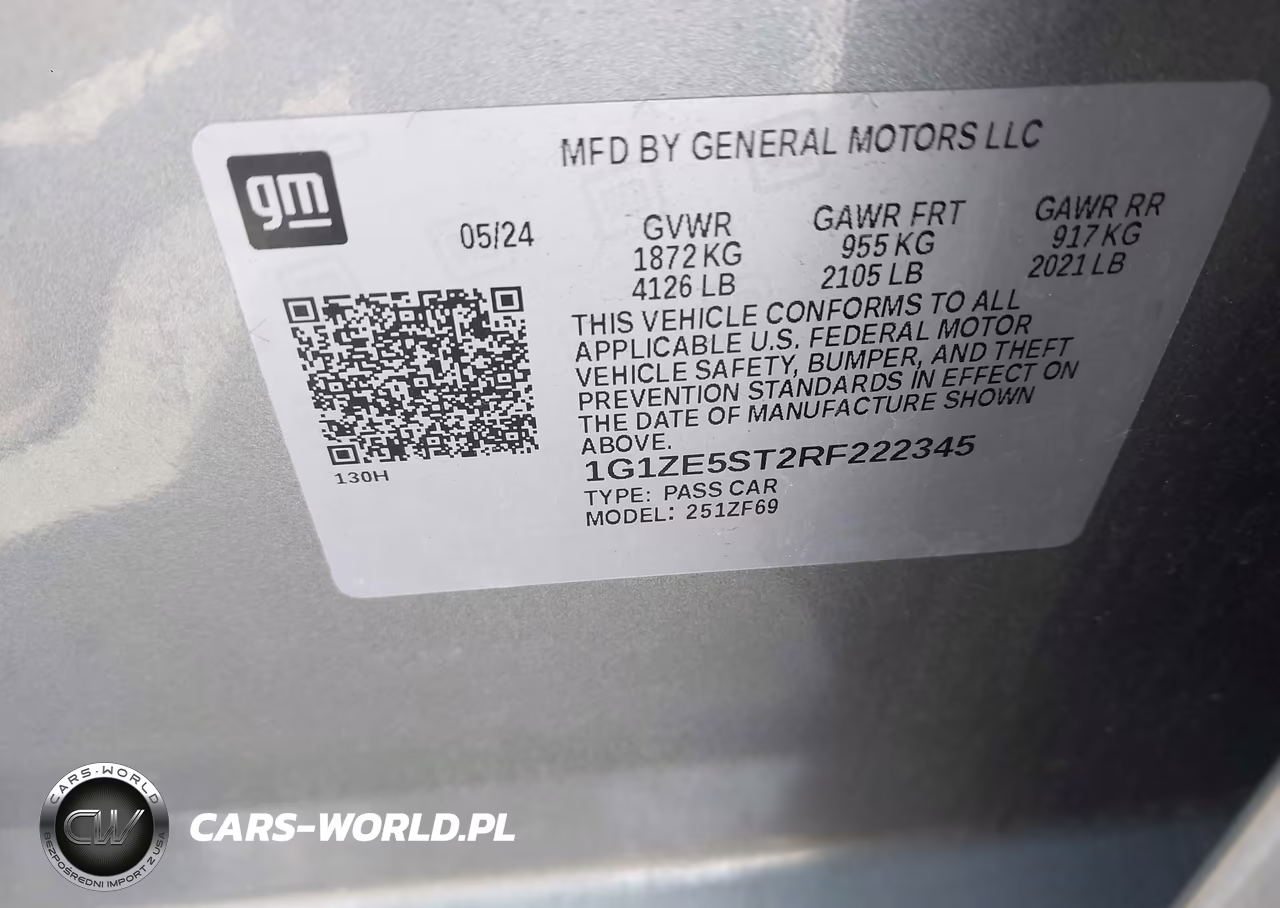 2024 Chevrolet Malibu Fwd 2Lt VIN:1G1ZE5ST2RF222345 - 9