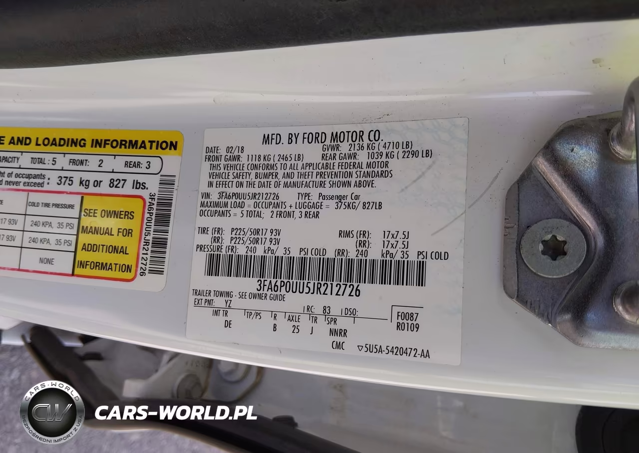2018 Ford Fusion Hybrid S VIN:3FA6P0UU5JR212726 - 9