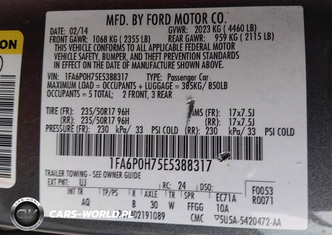2014 Ford Fusion Se VIN:1FA6P0H75E5388317 - 9