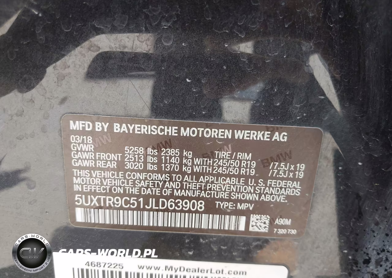 2018 BMW X3 xDrive30I VIN:5UXTR9C51JLD63908 - 9