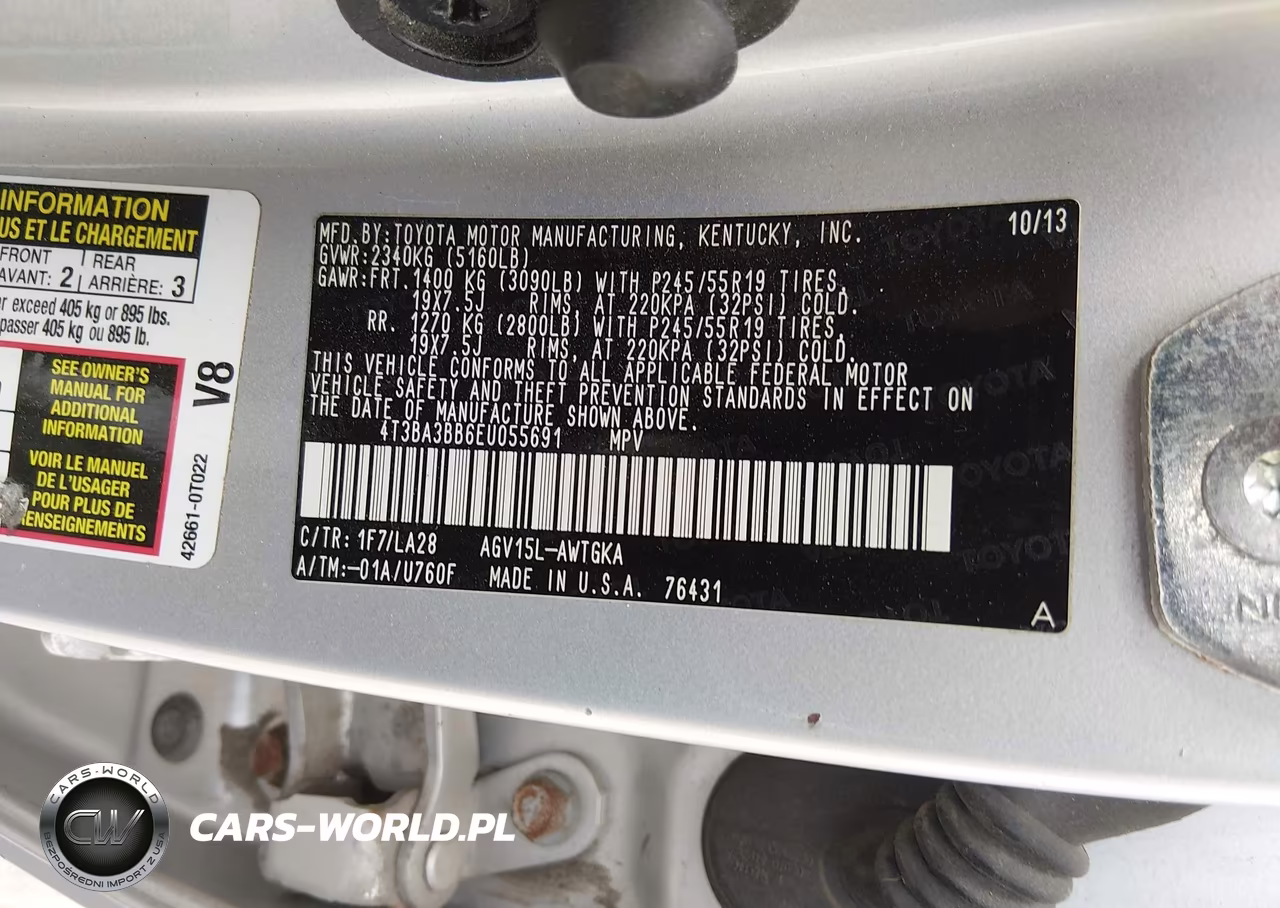 2014 Toyota Venza Xle VIN:4T3BA3BB6EU055691 - 9