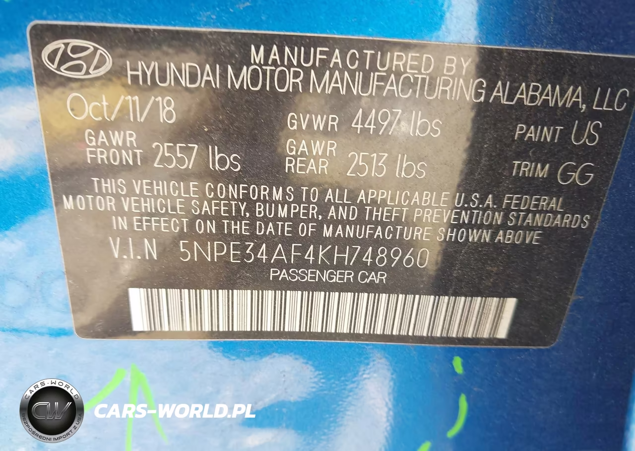 2019 Hyundai Sonata Sel VIN:5NPE34AF4KH748960 - 9