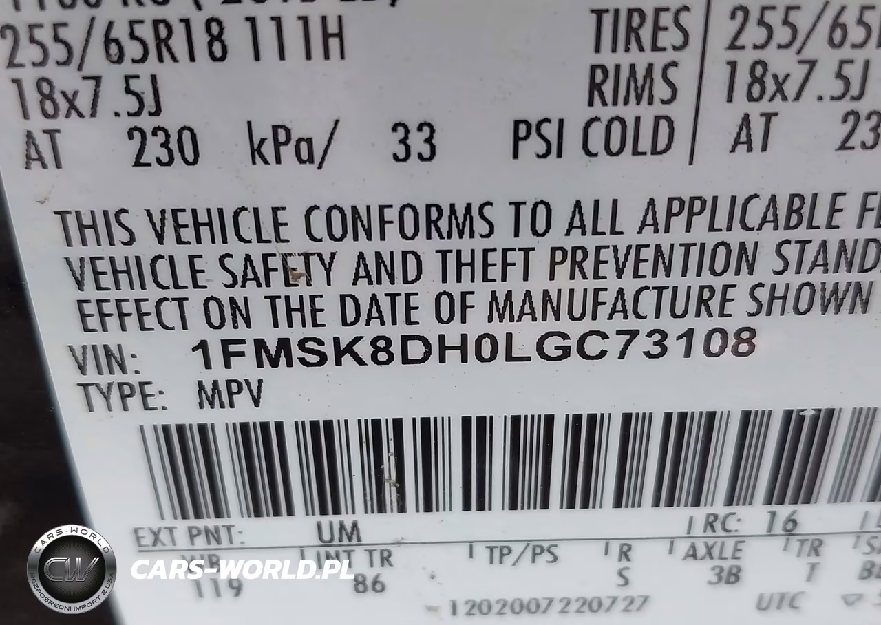2020 Ford Explorer Xlt VIN:1FMSK8DH0LGC73108 - 9