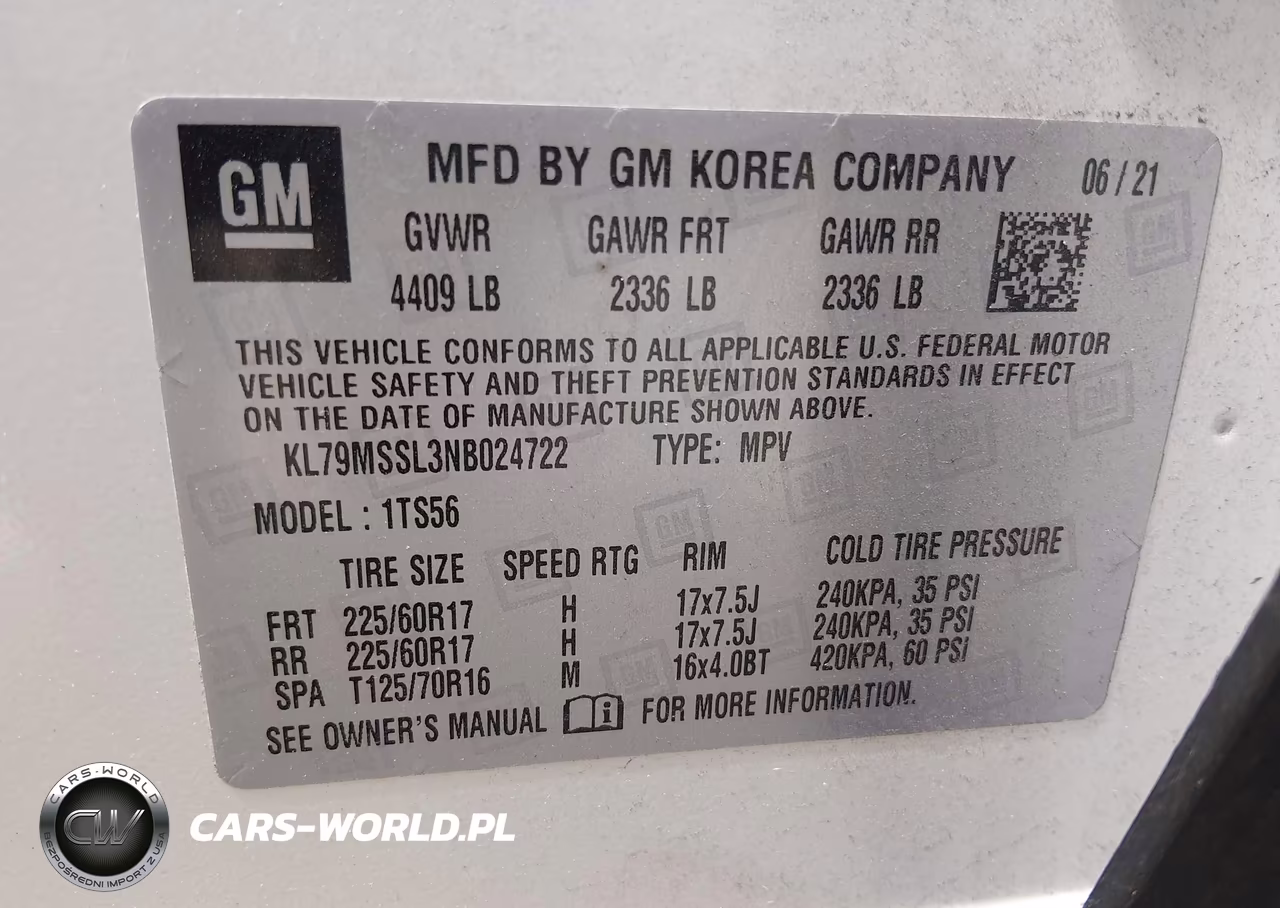 2022 Chevrolet Trailblazer Awd Activ VIN:KL79MSSL3NB024722 - 9