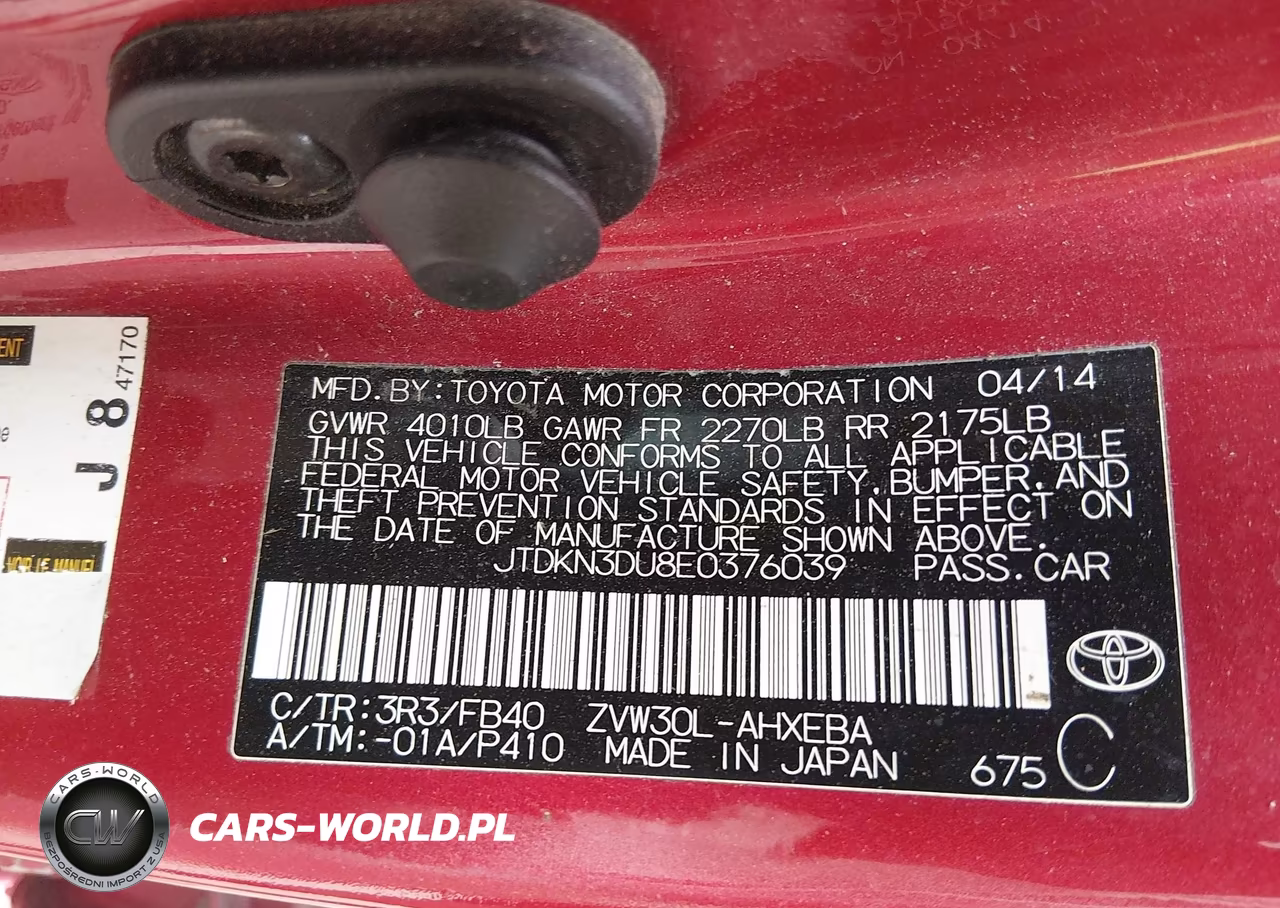 2014 Toyota Prius Three VIN:JTDKN3DU8E0376039 - 9