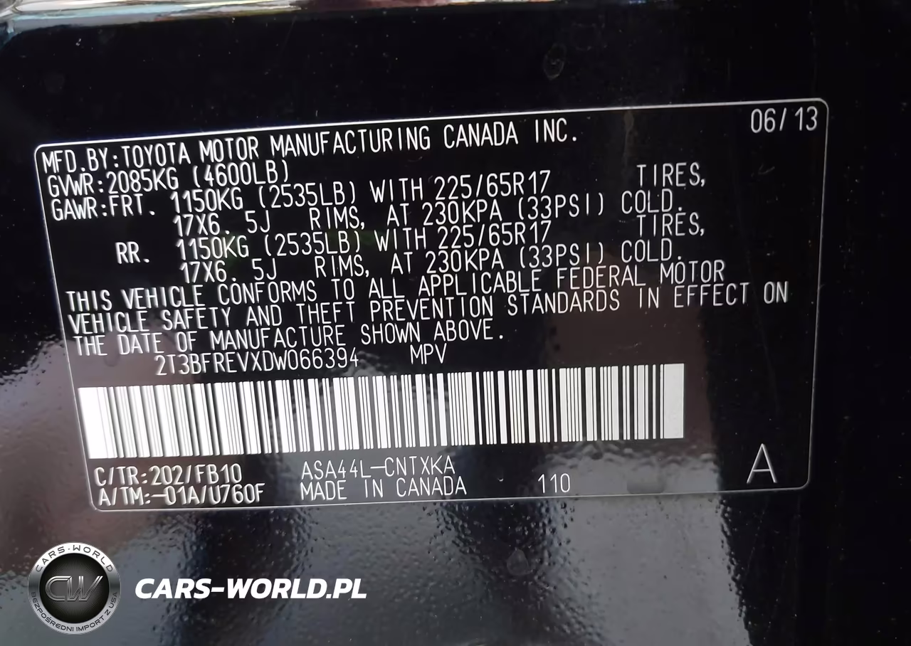 2013 Toyota Rav4 Le VIN:2T3BFREVXDW066394 - 9