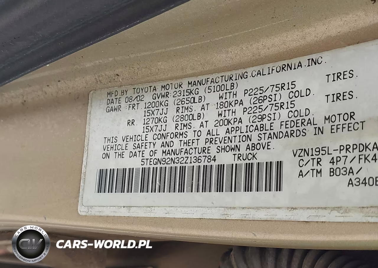 2002 Toyota Tacoma Prerunner V6 VIN:5TEGN92N32Z136784 - 9