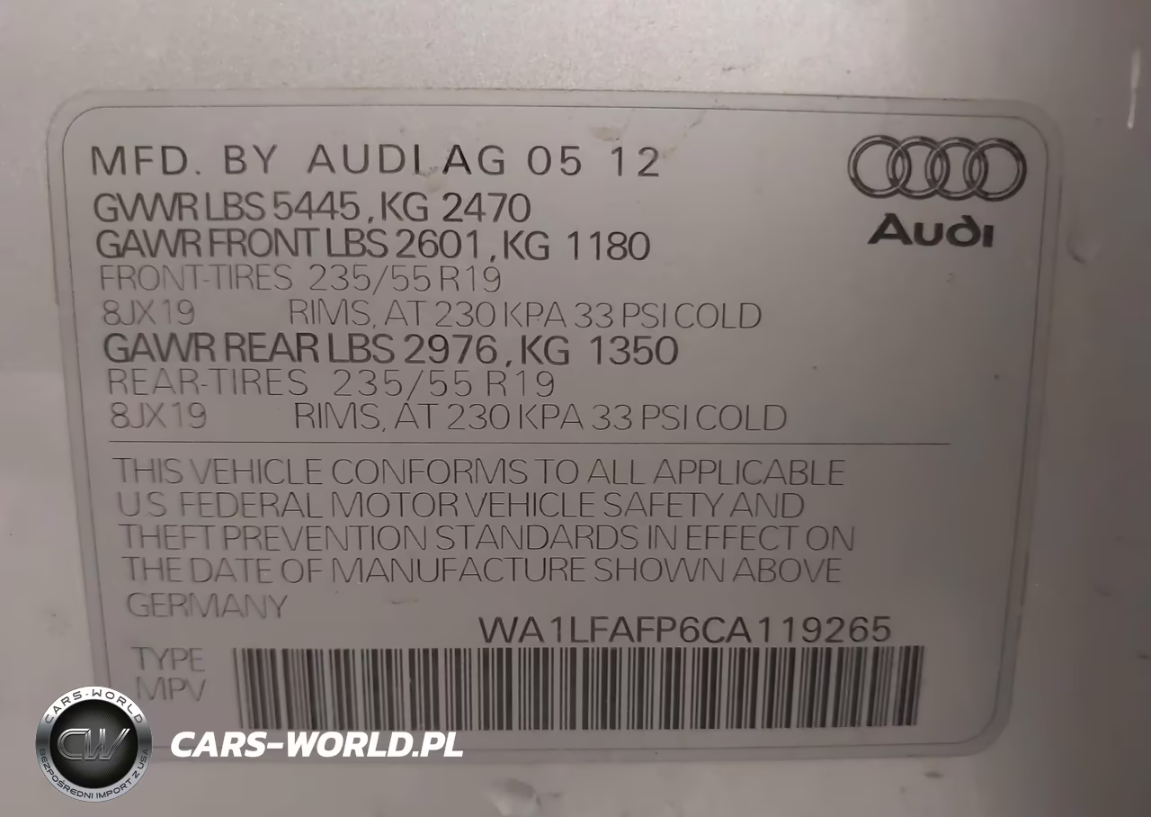2012 Audi Q5 2.0T Premium VIN:WA1LFAFP6CA119265 - 9