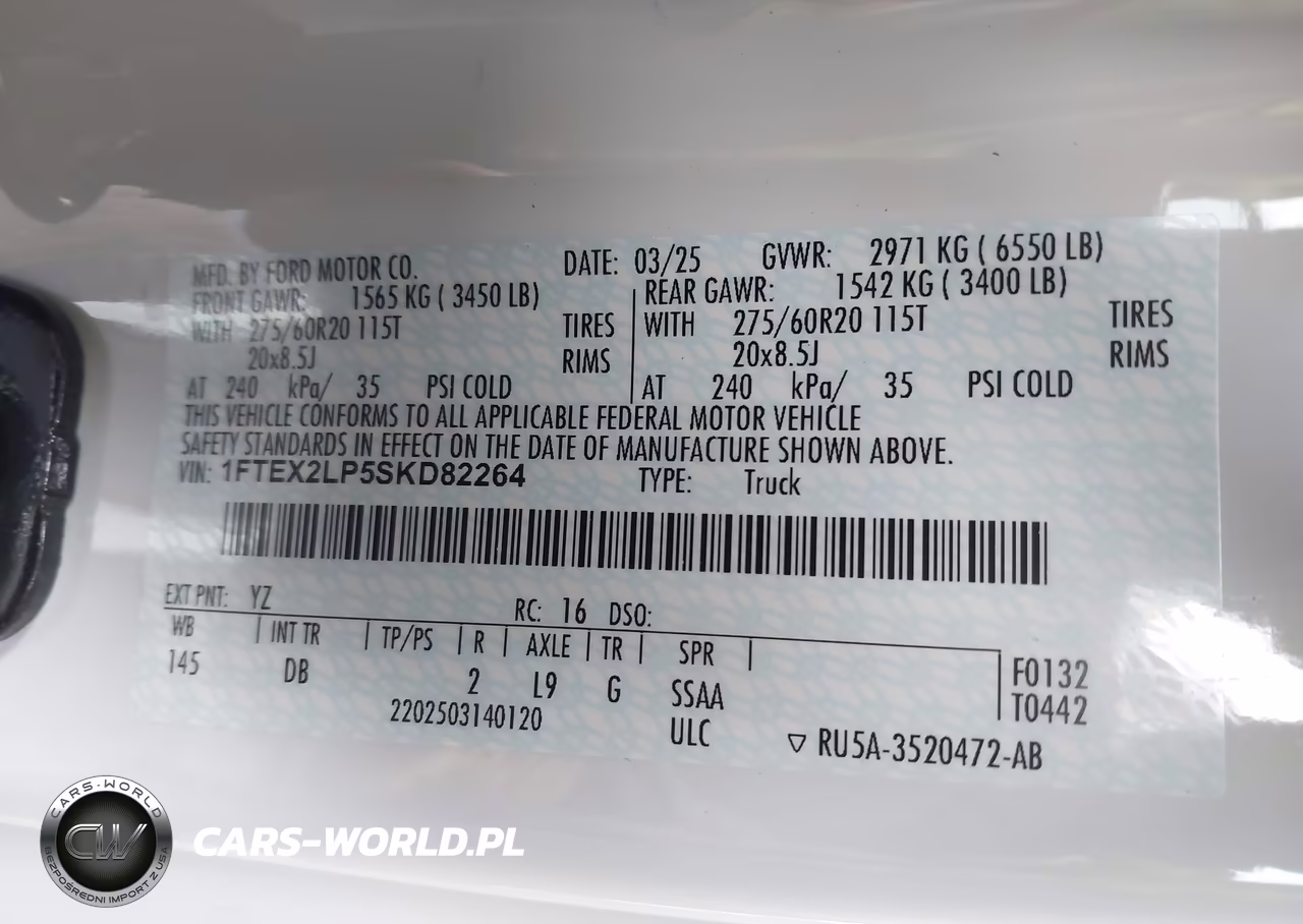 2025 Ford F-150 Stx VIN:1FTEX2LP5SKD82264 - 9