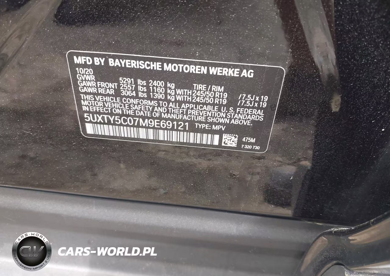 2021 BMW X3 xDrive30I VIN:5UXTY5C07M9E69121 - 9