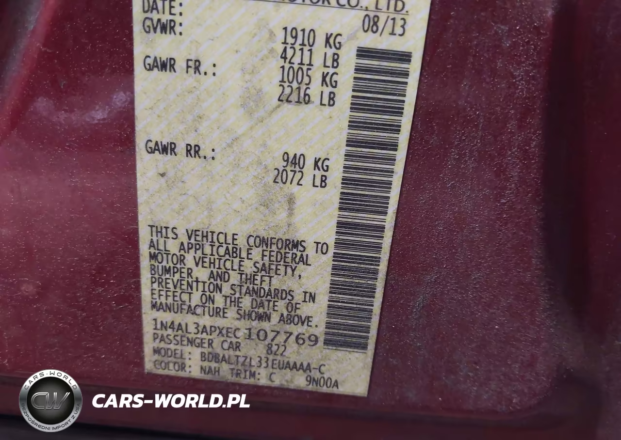 2014 Nissan Altima 2.5 Sv VIN:1N4AL3APXEC107769 - 9