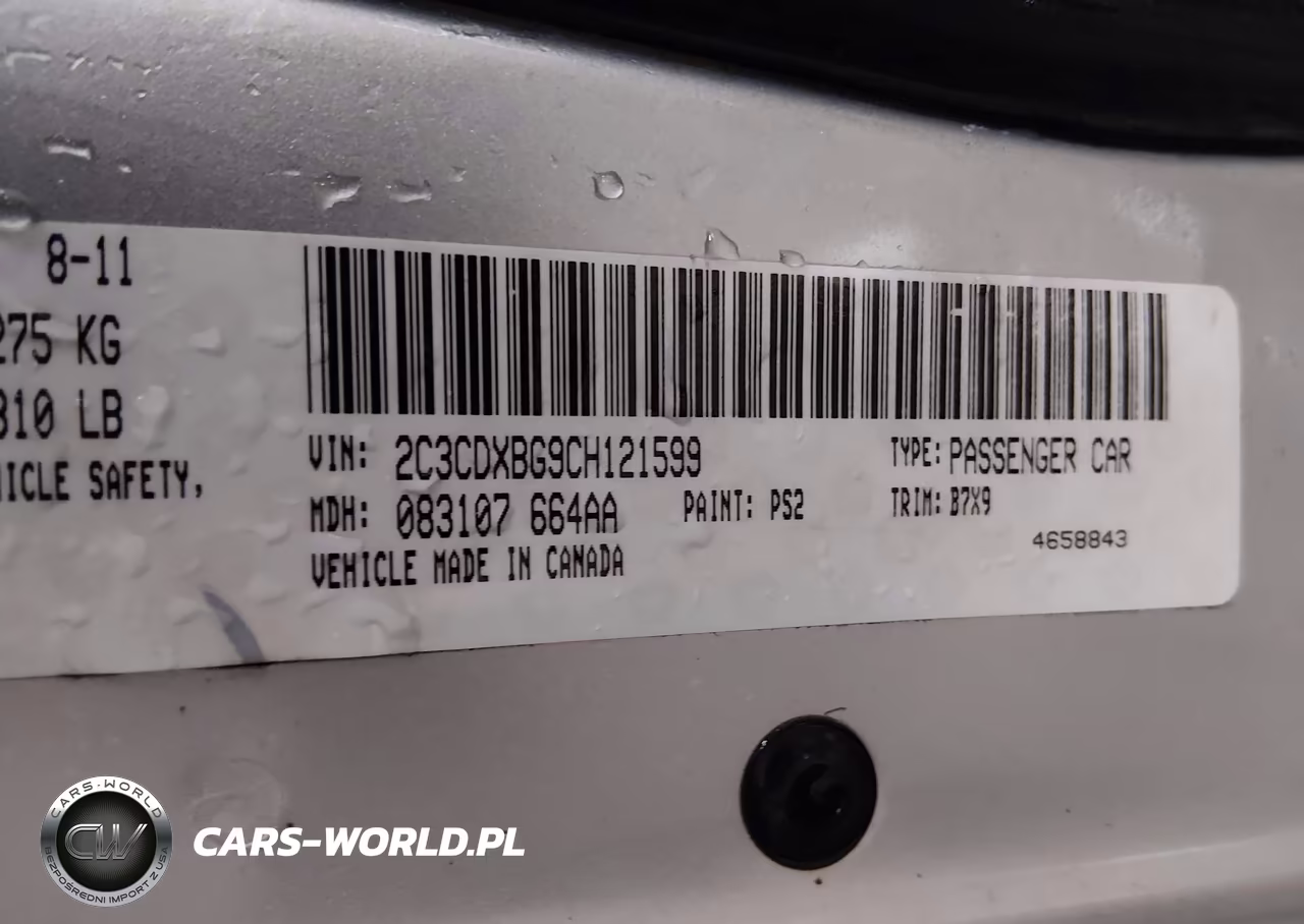 2012 Dodge Charger Se VIN:2C3CDXBG9CH121599 - 9
