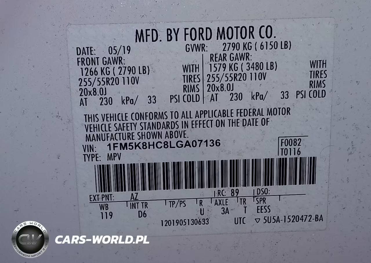 2020 Ford Explorer Platinum VIN:1FM5K8HC8LGA07136 - 9