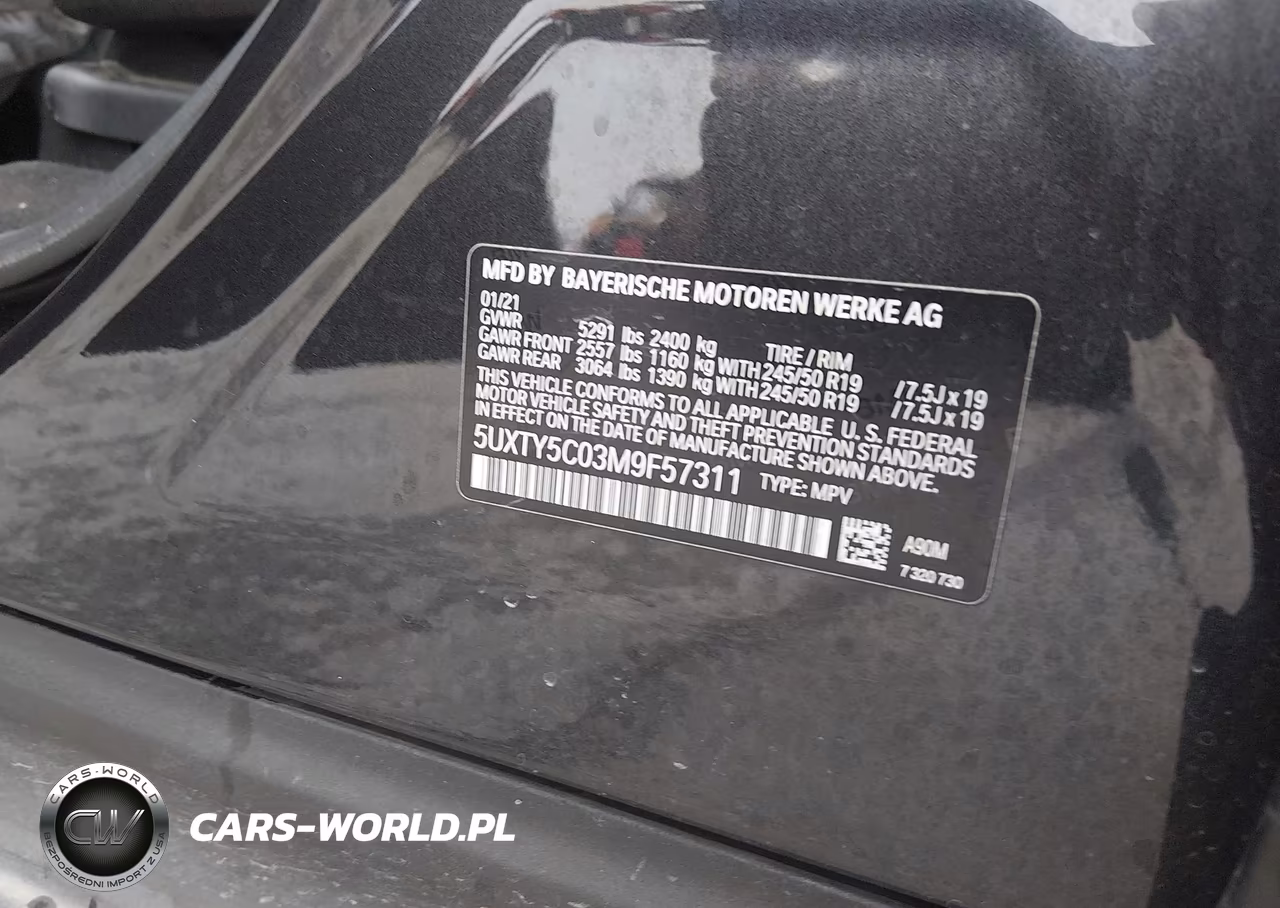 2021 BMW X3 xDrive30I VIN:5UXTY5C03M9F57311 - 9