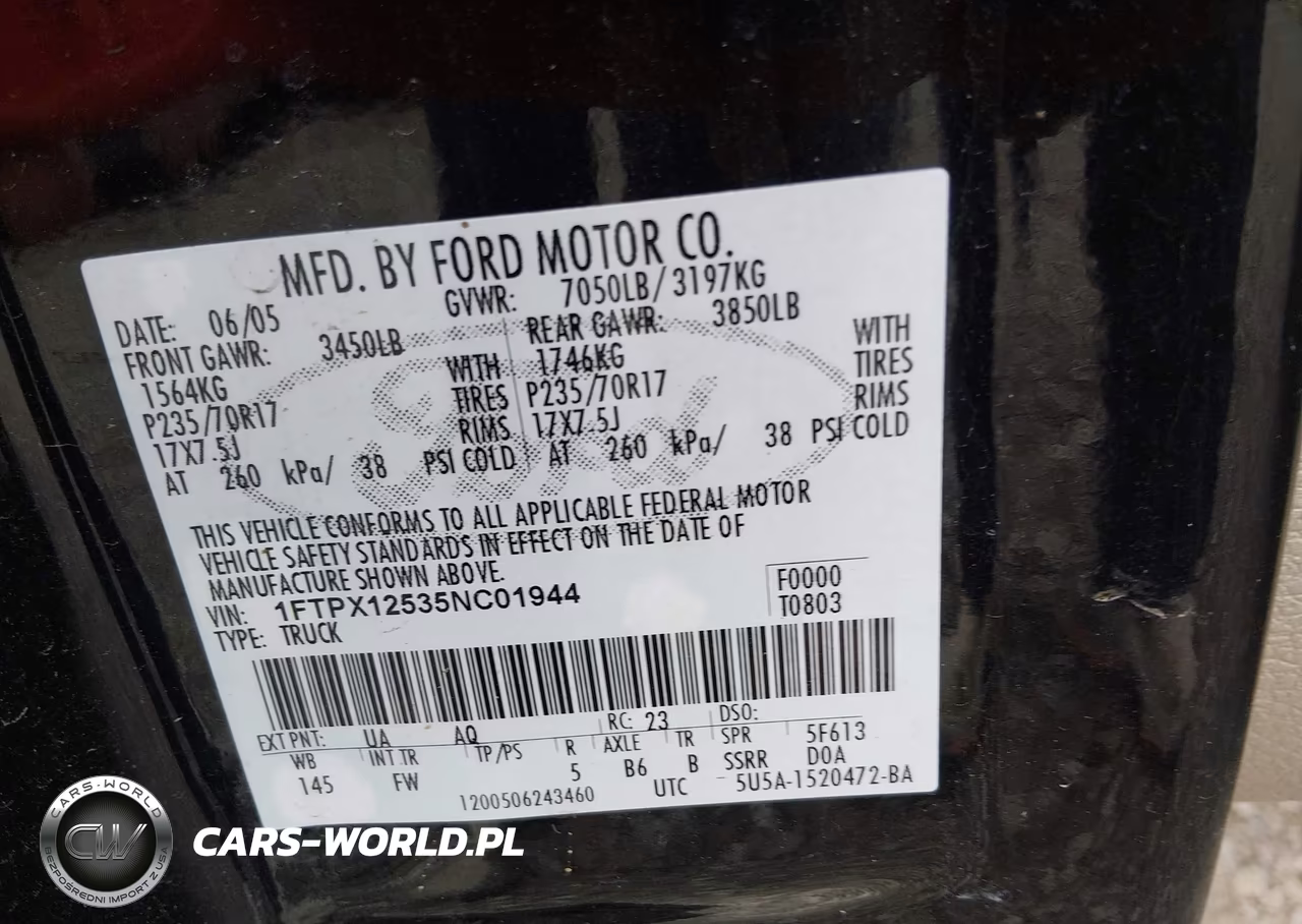 2005 Ford F-150 Lariat-Xl-Xlt VIN:1FTPX12535NC01944 - 9