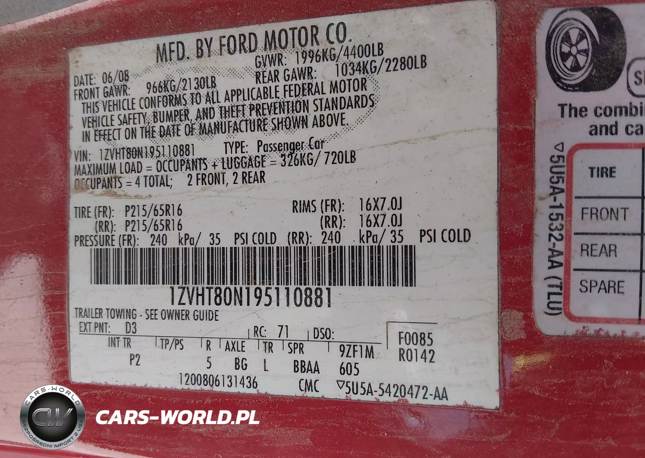 2009 Ford Mustang V6-V6 Premium VIN:1ZVHT80N195110881 - 9