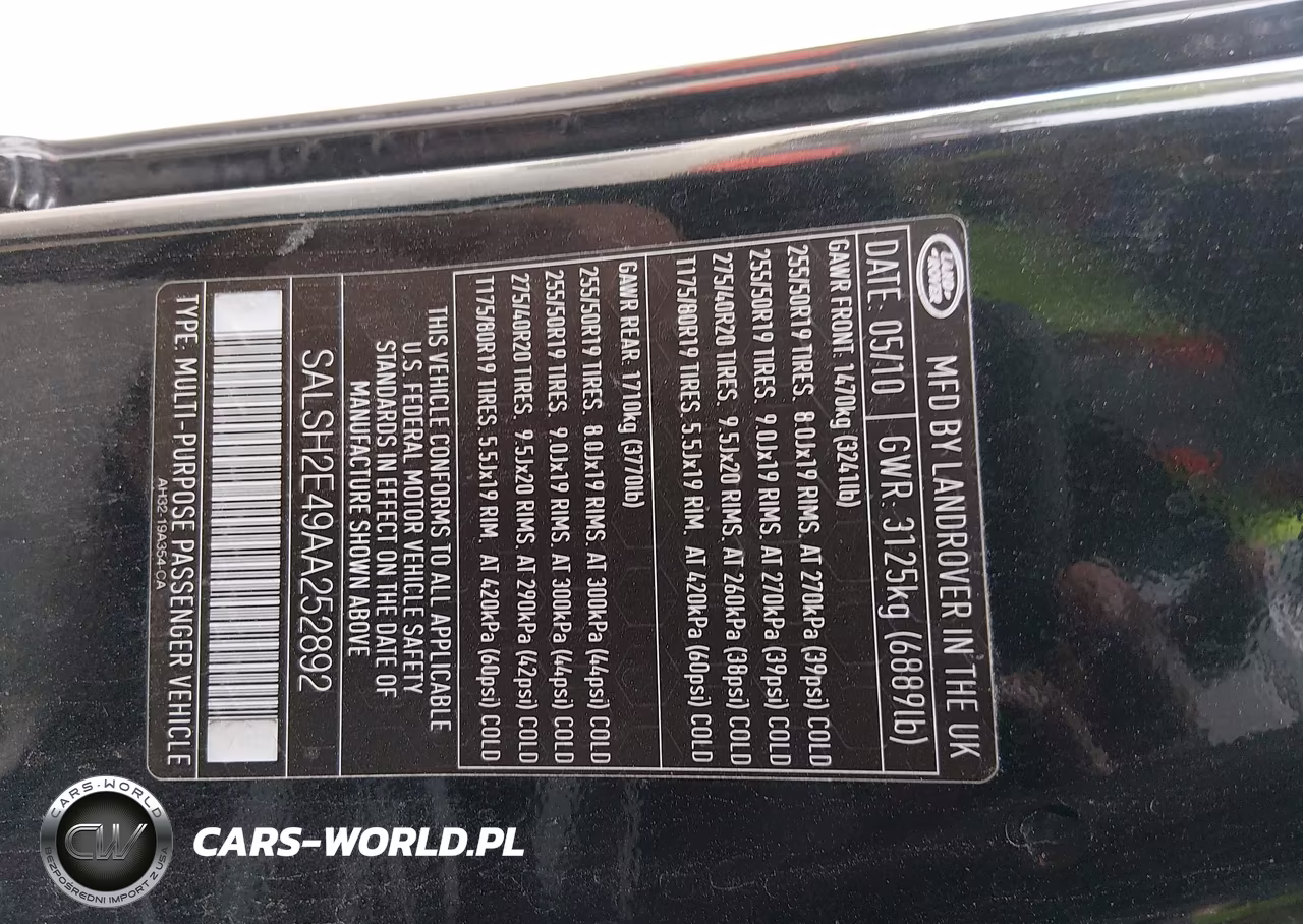 2010 Land Rover Range Rover Sport Supercharged VIN:SALSH2E49AA252892 - 9